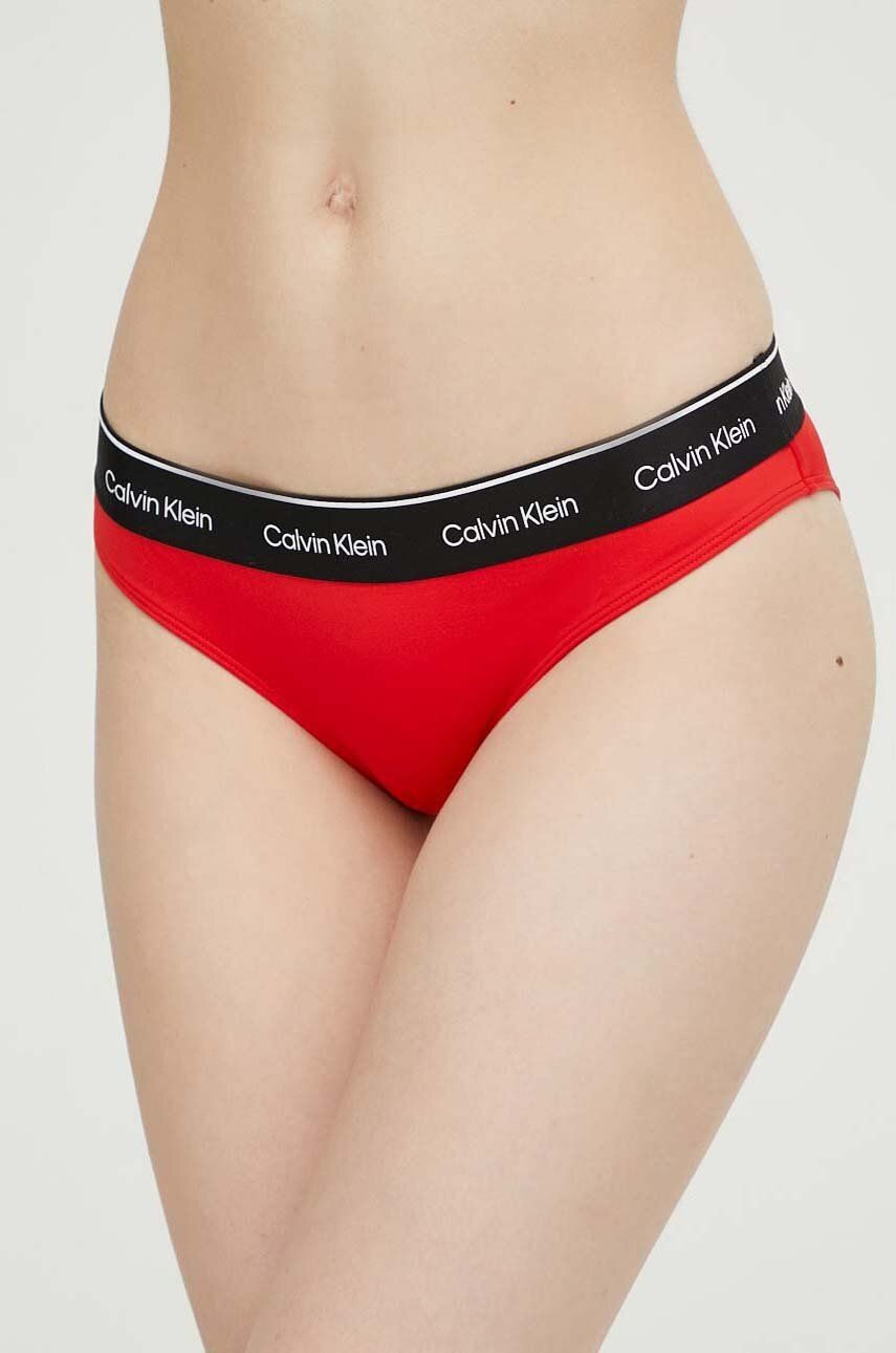 Plavkové nohavičky Calvin Klein červená farba, mäkké košíky