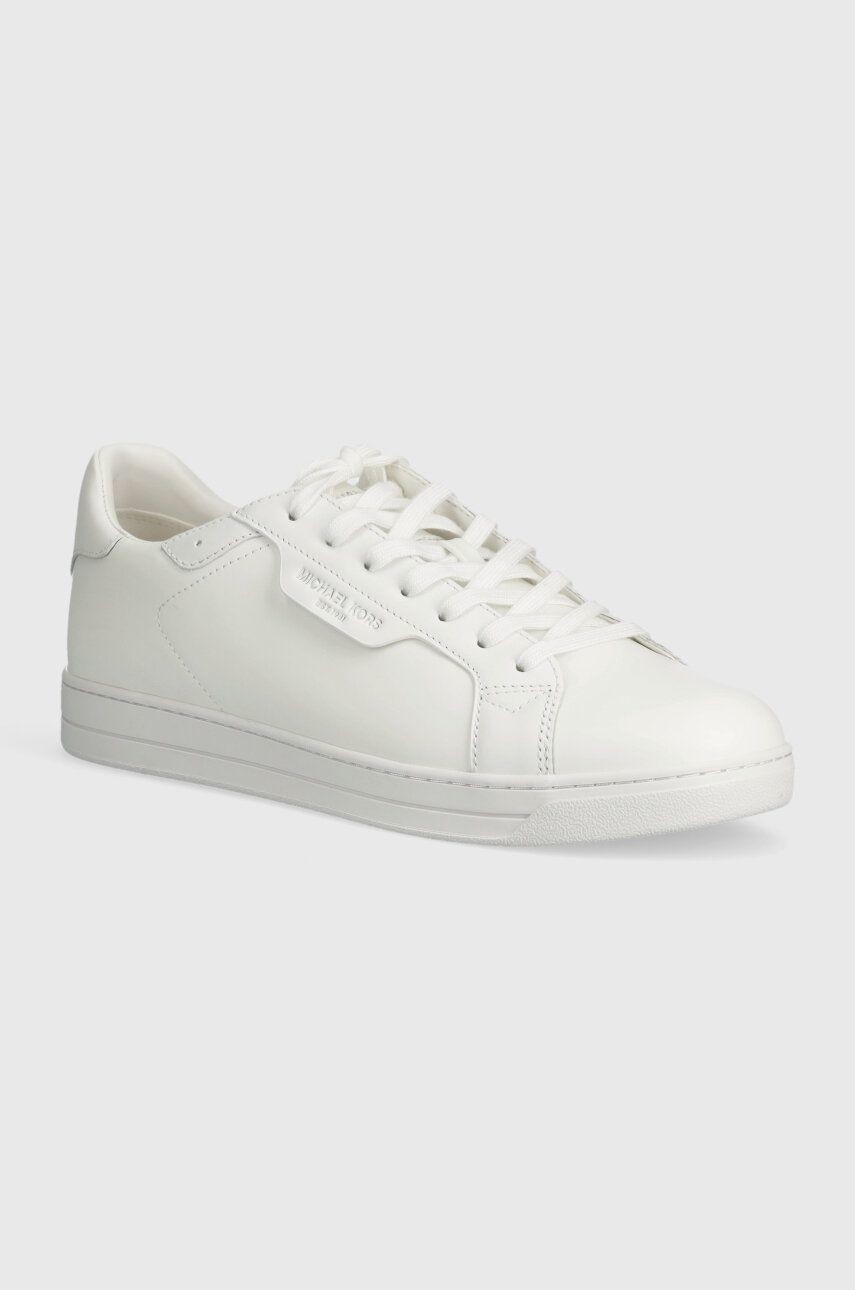 Kožené tenisky Michael Kors Keating Lace Up biela farba, 42S4KEFS1L