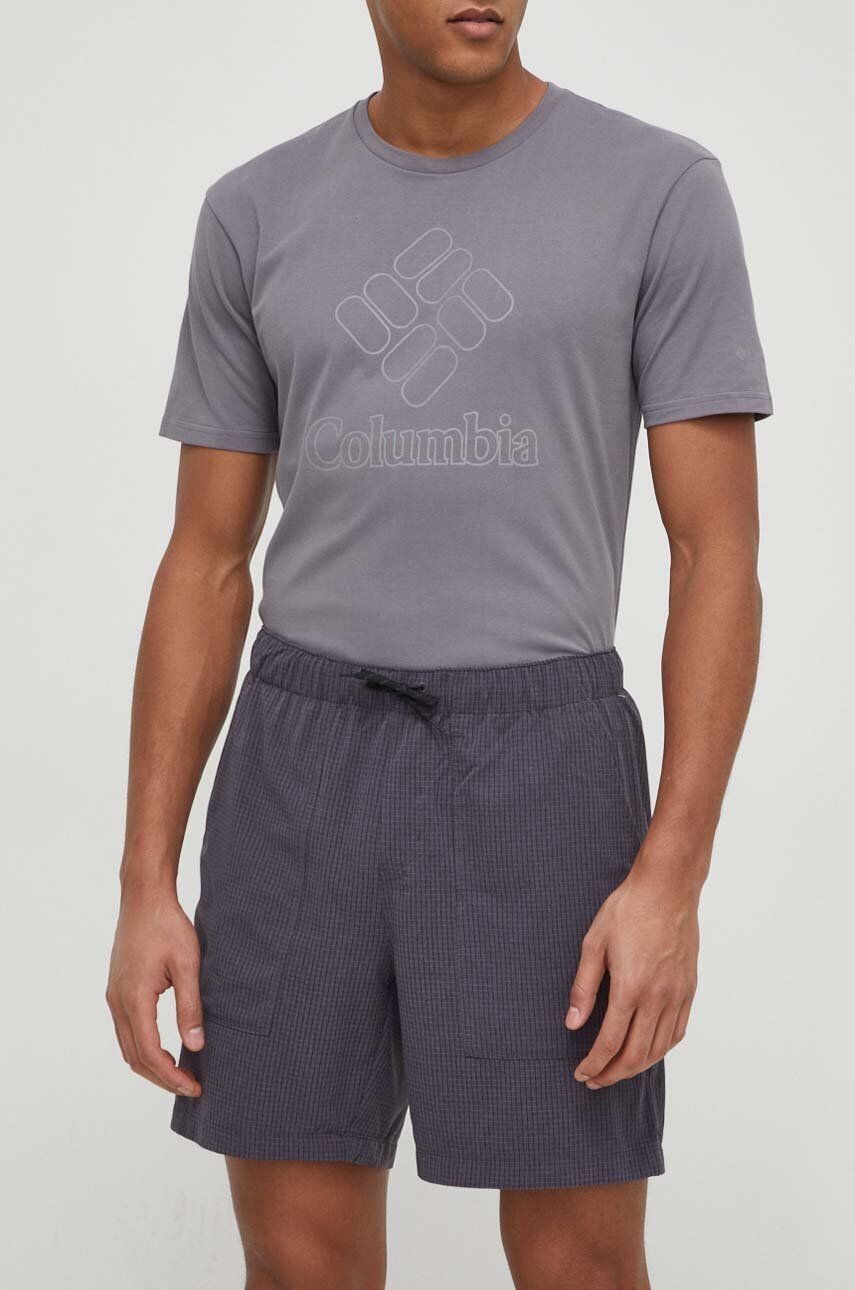 Turistické šortky Columbia Black Mesa Lightweight šedá farba