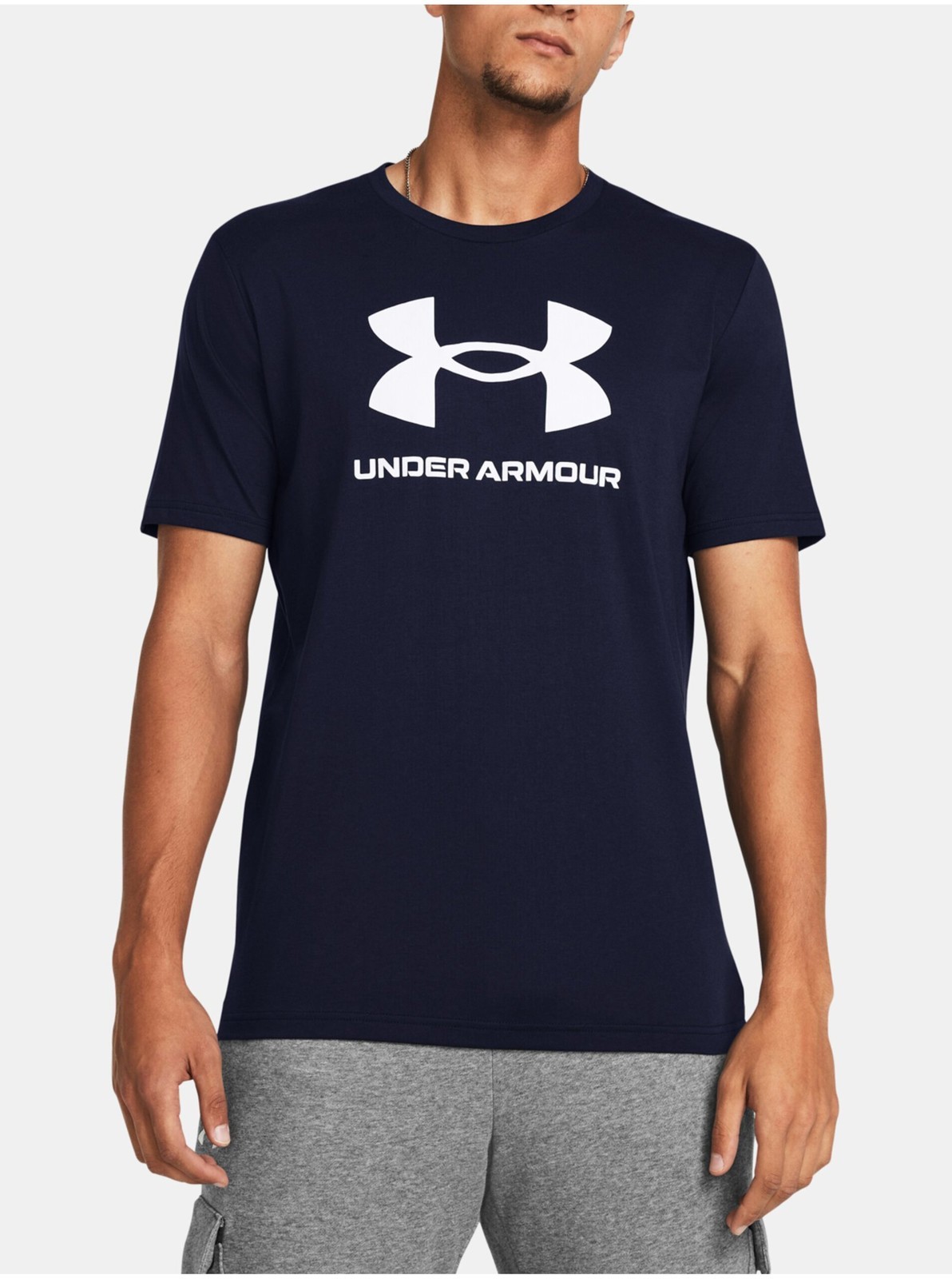Tmavomodré tričko Under Armour UA SPORTSTYLE LOGO UPDATE SS
