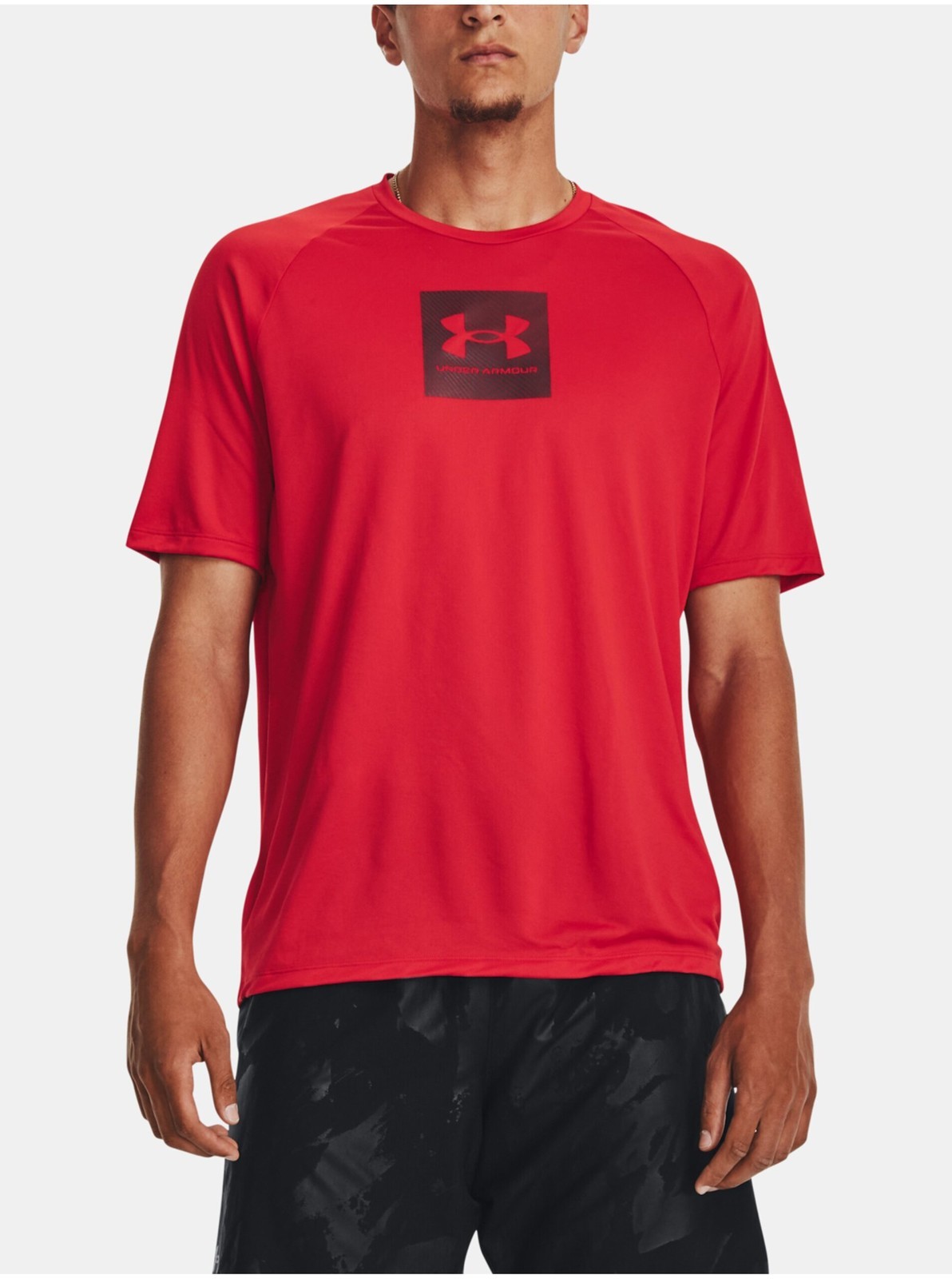 Červené športové tričko Under Armour UA Tech Prt Fill SS