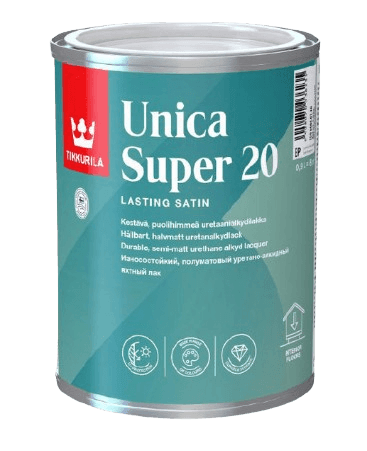 UNICA SUPER 20 - Odolný alkyd-uretánový lak bezfarebný polomatný 0,9 L