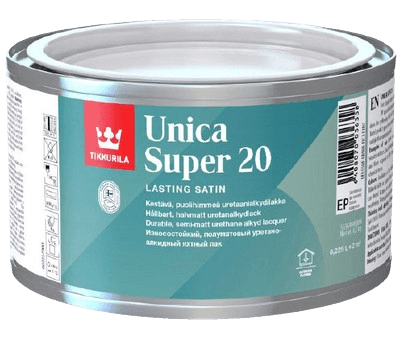 UNICA SUPER 20 - Odolný alkyd-uretánový lak bezfarebný polomatný 0,225 L