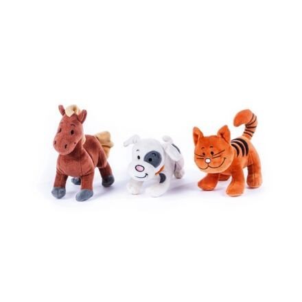 Teddies Zvieratko plyš Moje prvé zvieratká so zvukom 18-20cm, 3 druhy