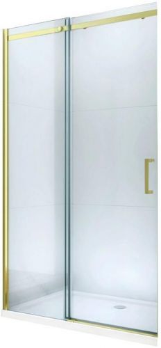 MEXEN - Omega posuvné sprchové dvere 140 cm, transparent, zlatý 825-140-000-50-00