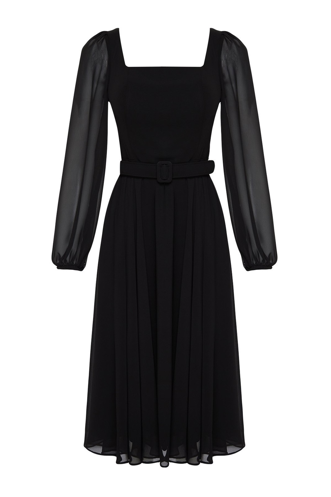 Trendyol Black Tulle Woven Elegant Evening Dress