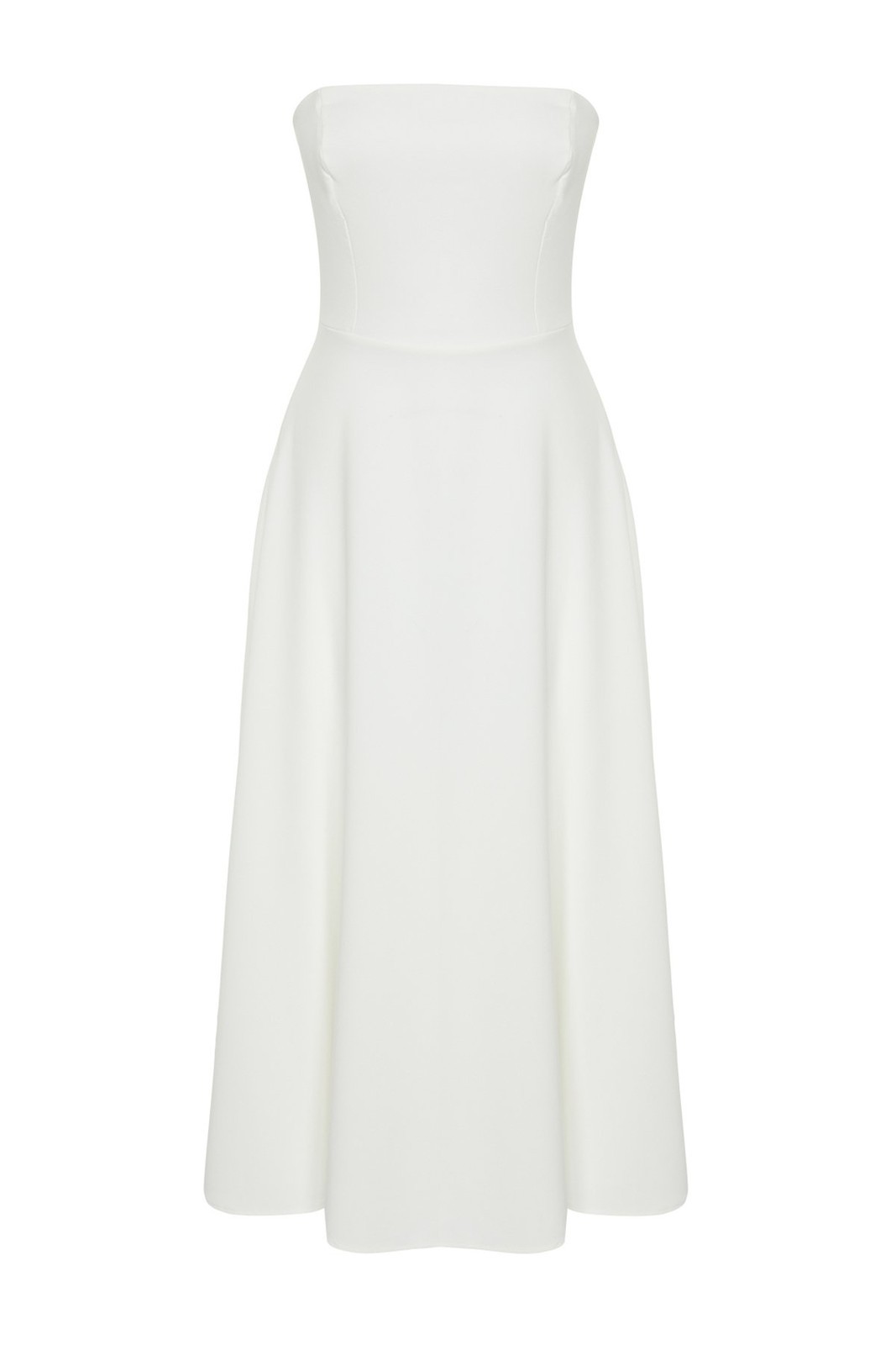 Trendyol White Waist Opening/Skater Wedding Long Evening Evening Dress