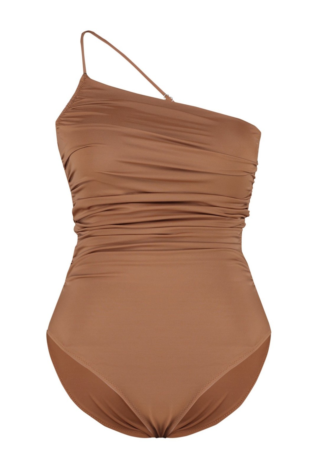 Trendyol Curve Brown One Shoulder Swimsuit
