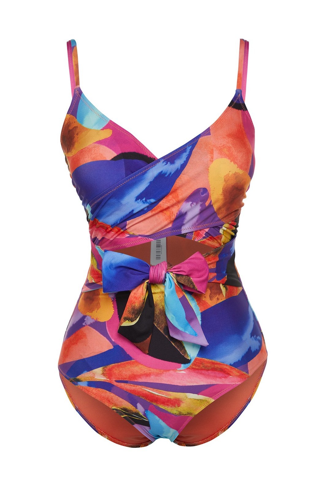 Trendyol Abstract Patterned Double Breasted Tied Swimsuit