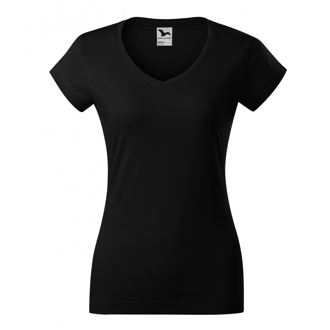 Tričko dámske Malfini Fit V-Neck - čierne, XXL