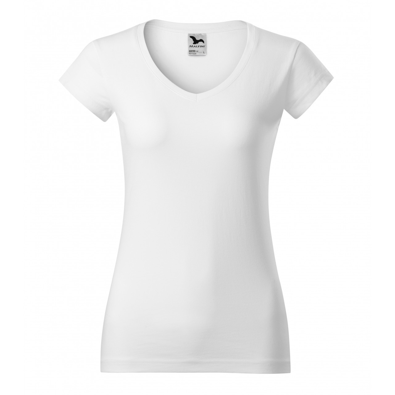 Tričko dámske Malfini Fit V-Neck - biele, XXL