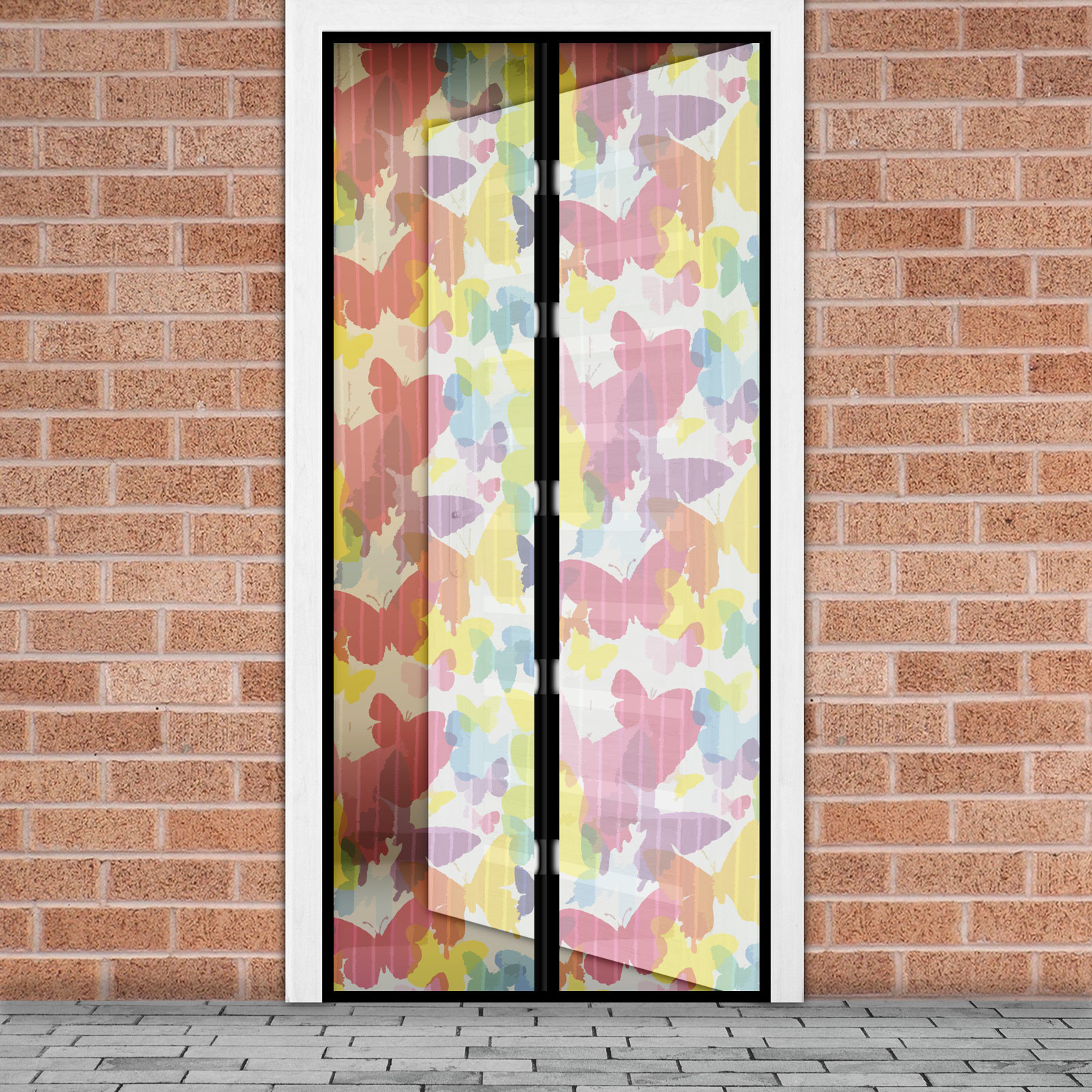Sieťka proti hmyzu na dvere - magnetická - 100 x 210 cm - farebné motýle