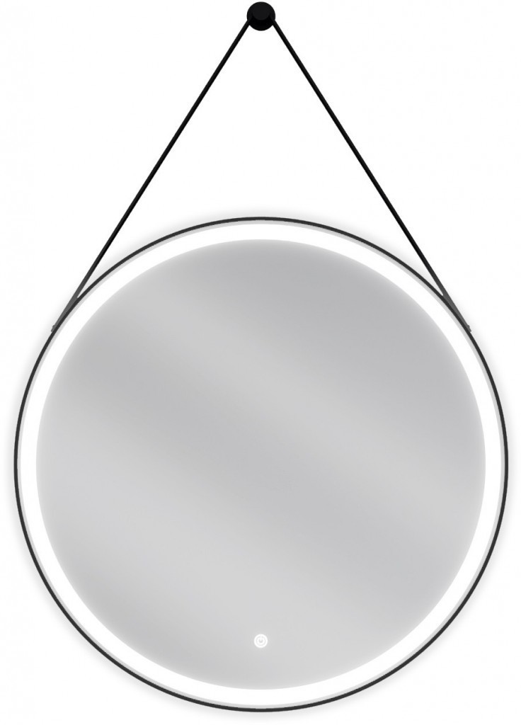 MEXEN - Reni zrkadlo s osvetlením, 70 cm, LED 6000K, čierny rám 9812-070-070-611-70