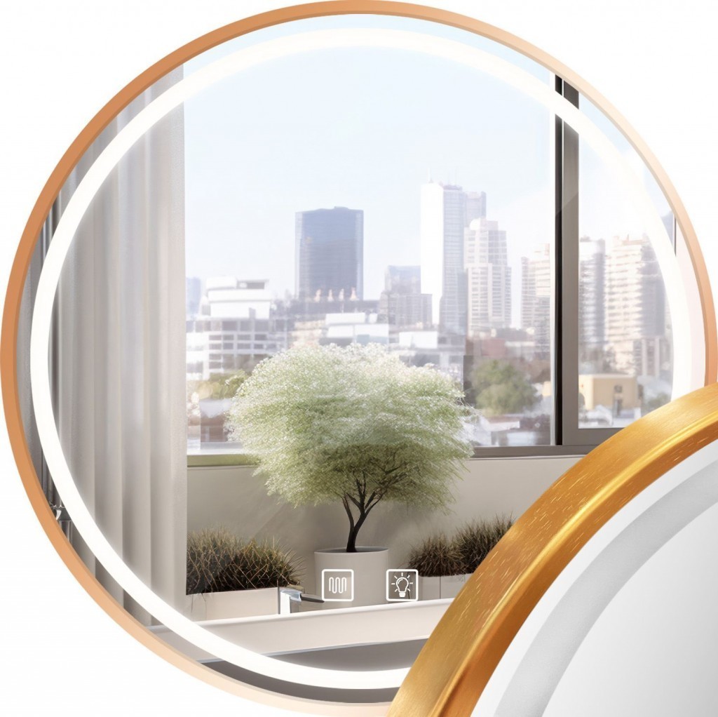 Tutumi - Zrkadlo LED 60cm MMJ BRUSH ROSE GOLD HOM-05506