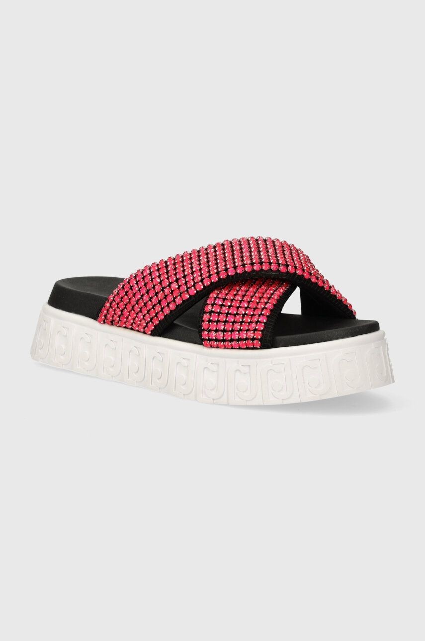 Šľapky Liu Jo LOVELY SANDAL 02 dámske, ružová farba, na platforme, BA4133TX421S16F1