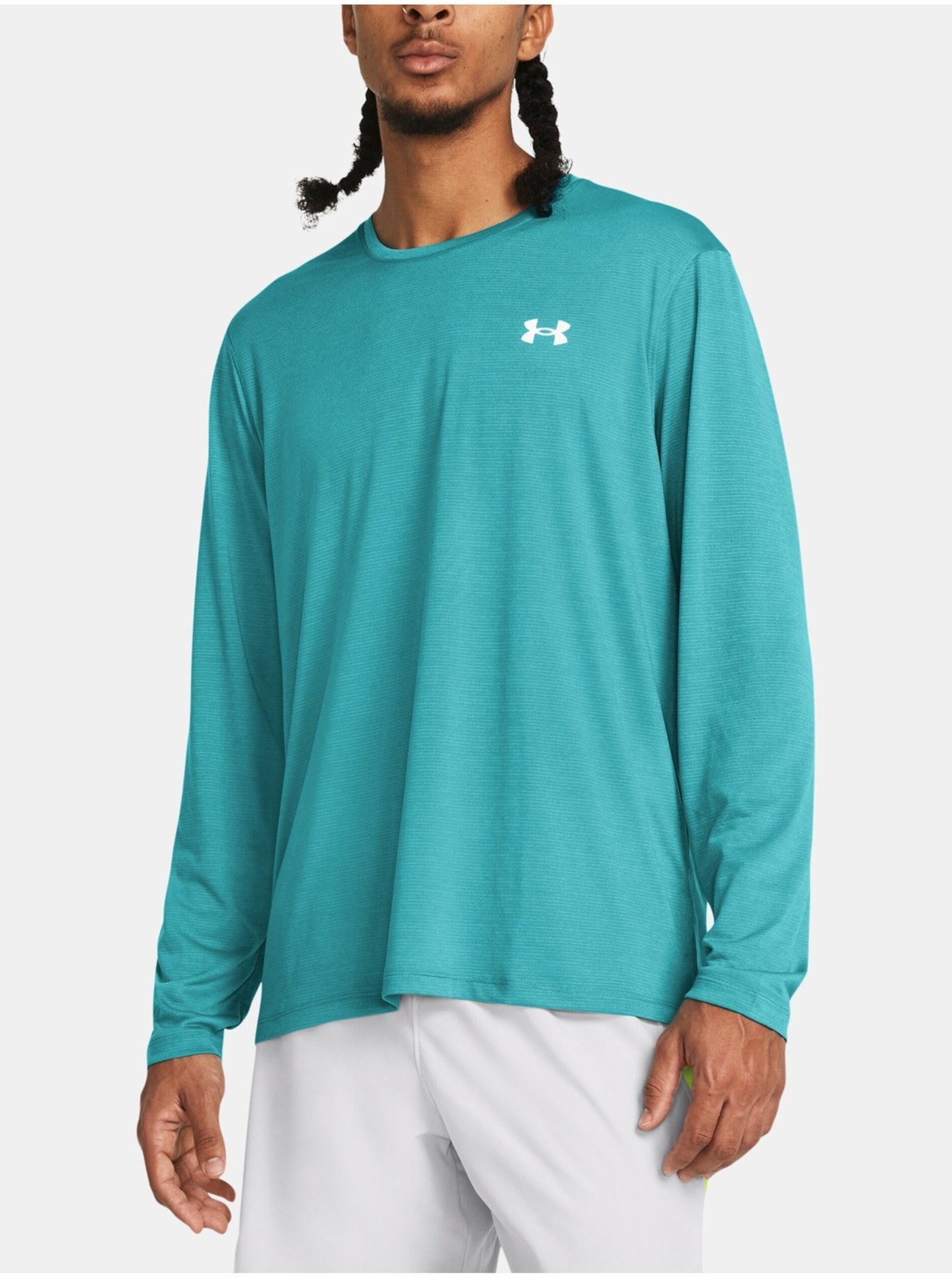 Tyrkysové športové tričko Under Armour UA LAUNCH LONGSLEEVE