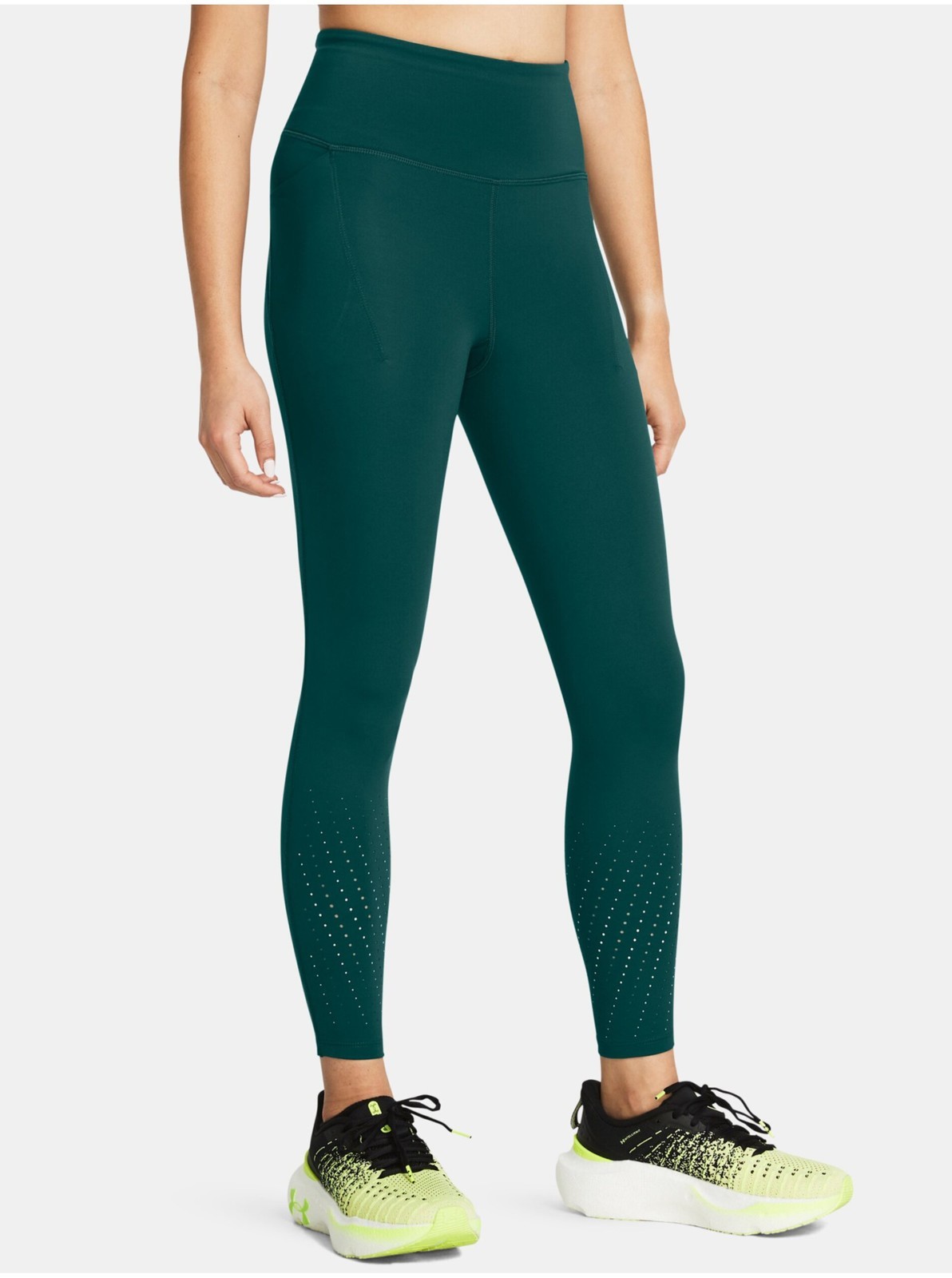 Tmavozelené športové legíny Under Armour UA Launch Elite Ankle Tights