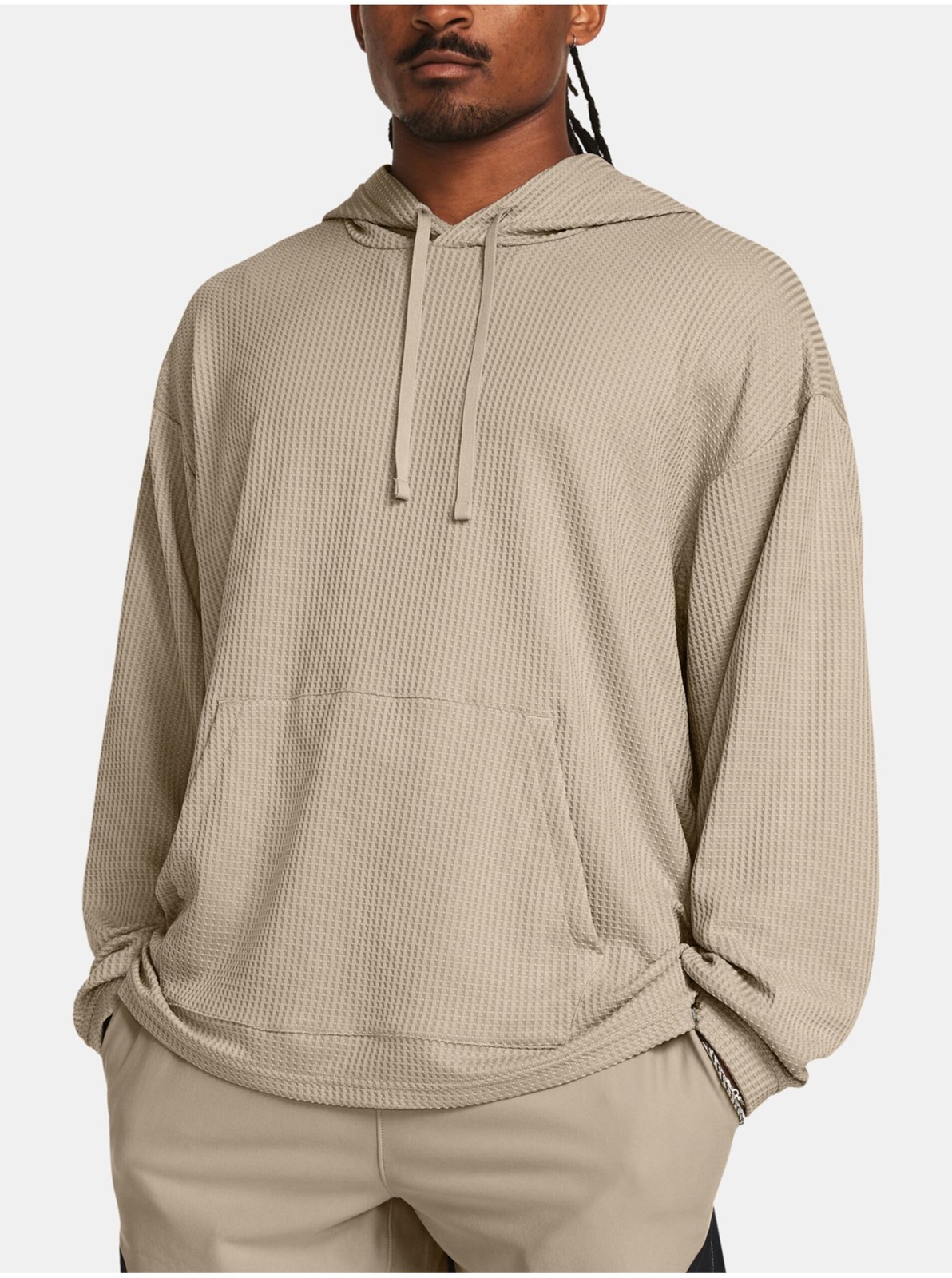 Svetlo hnedá športová mikina Under Armour UA Rival Waffle Hoodie