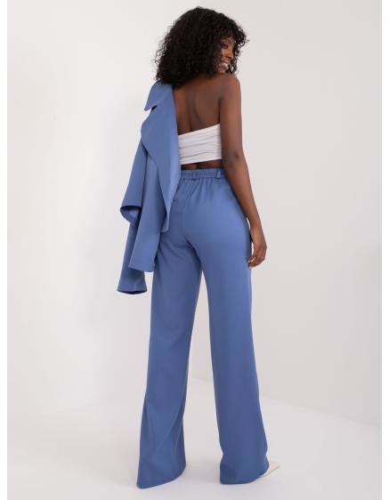 Dámske nohavice s vreckami OBLA sivomodrá