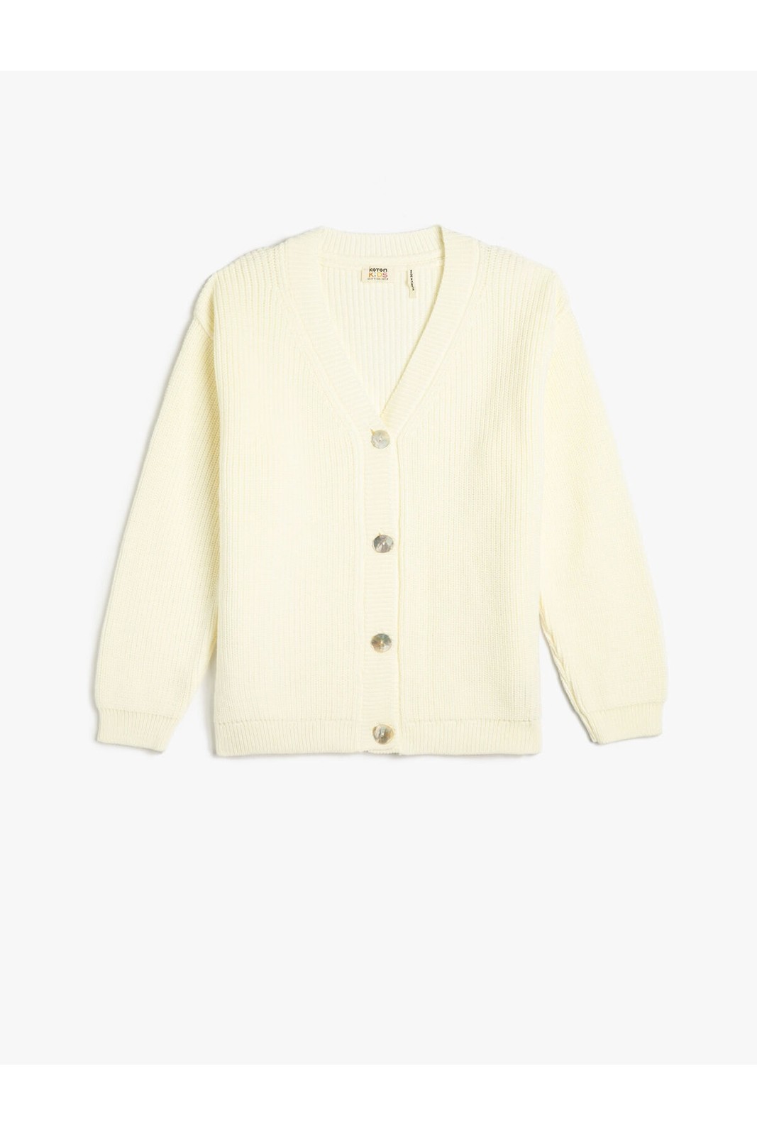 Koton Cardigan Knitwear Basic V Neck Buttoned Off Shoulder