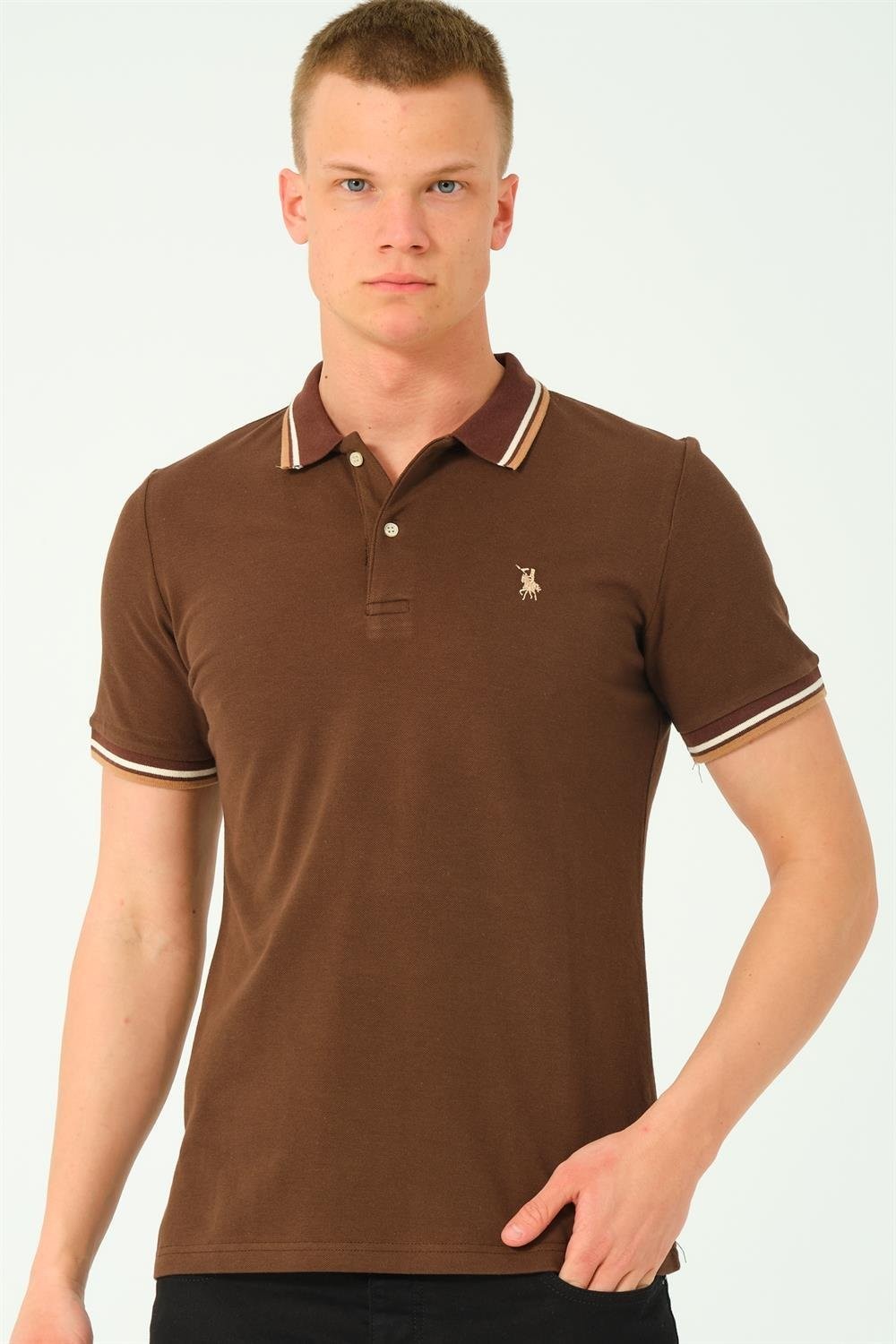 T8594 DEWBERRY MEN'S T-SHIRT-COFFEE-2