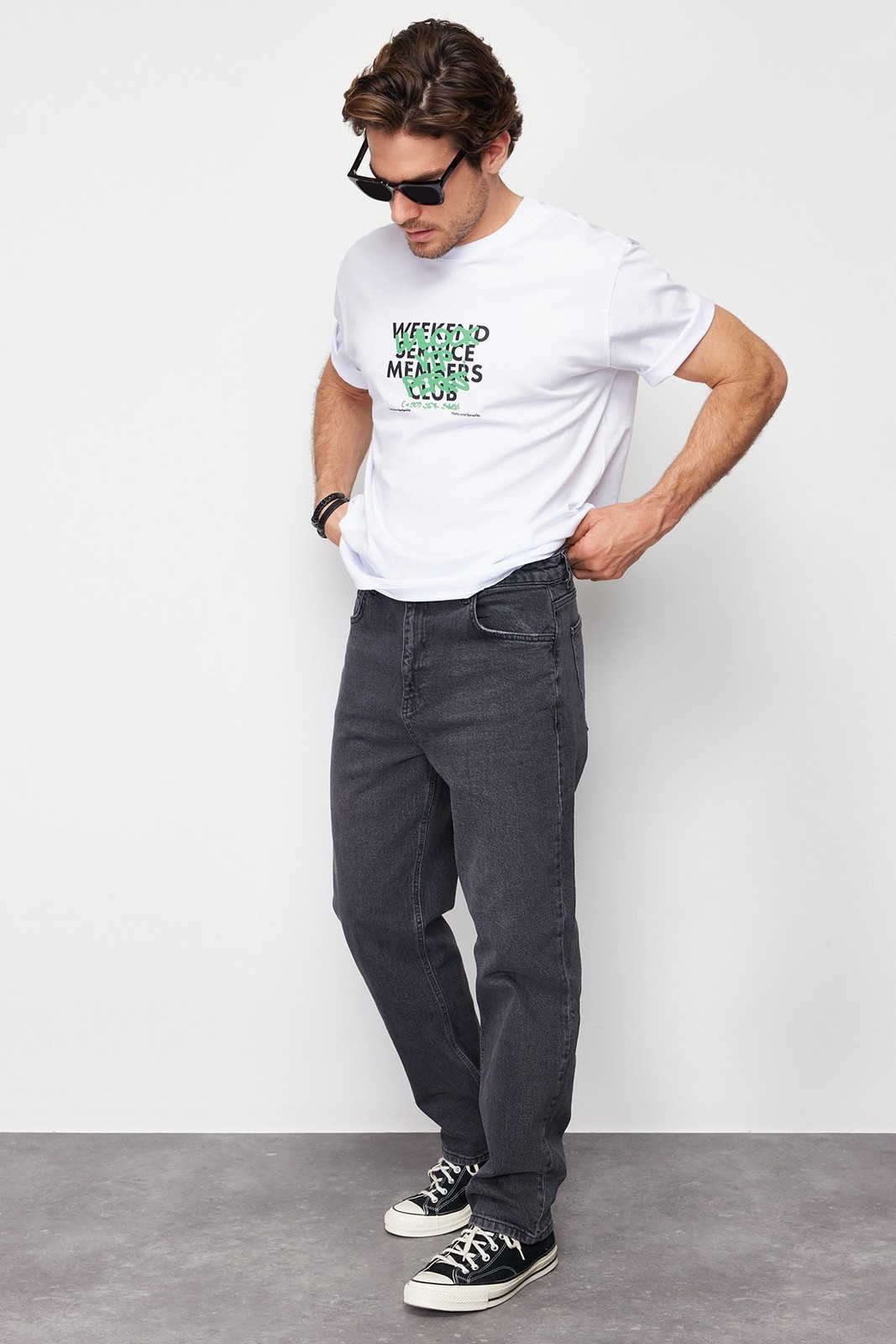 Trendyol Men's Anthracite 90's Straight Fit Jeans Jeans