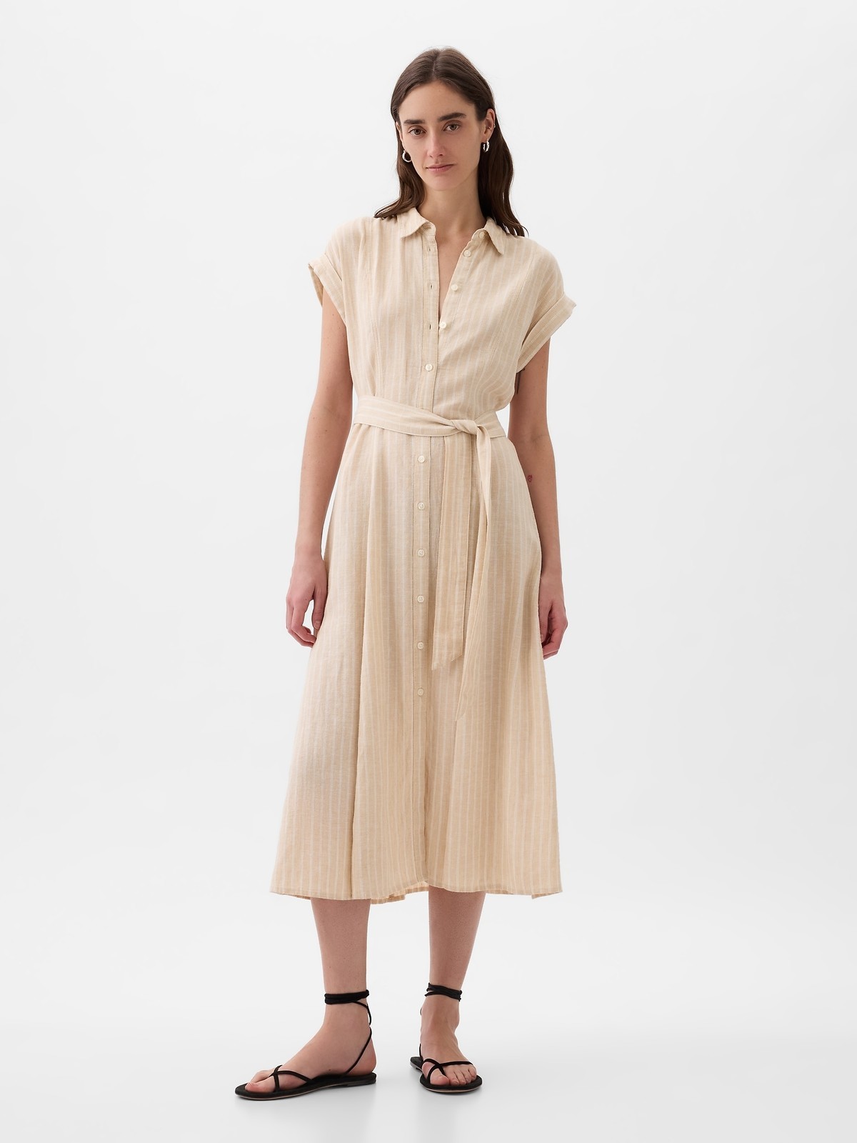 GAP Linen Shirt Midi Dress - Women's