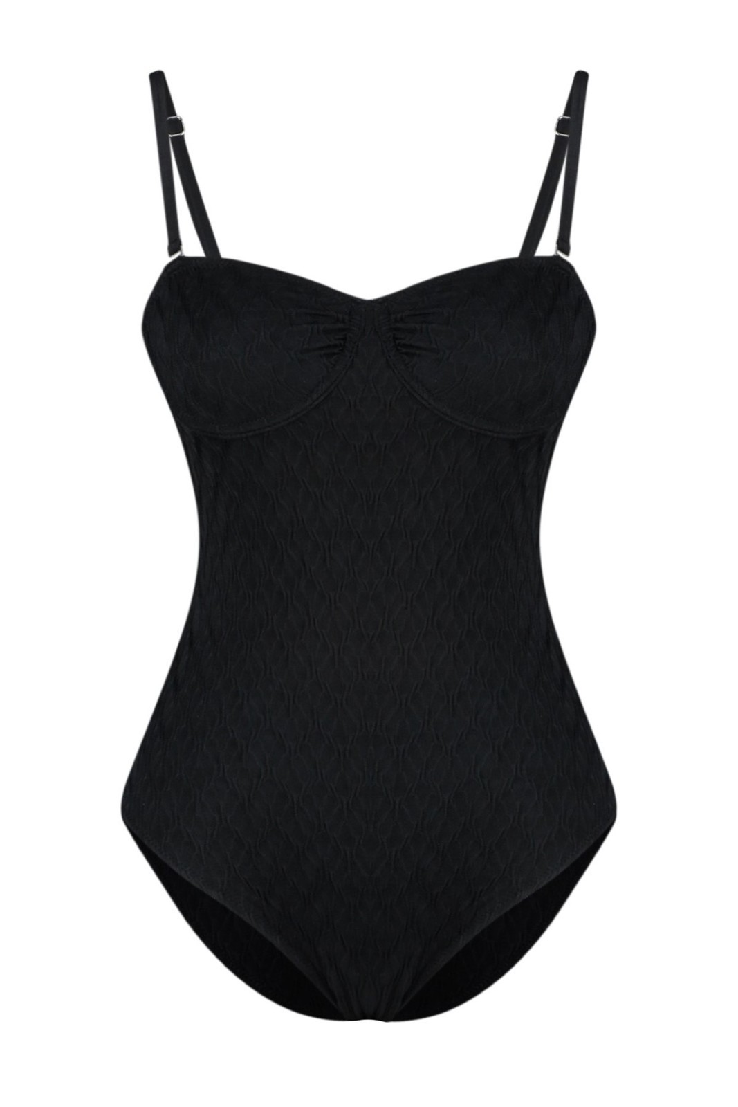 Trendyol Black Balconet Textured Swimsuit