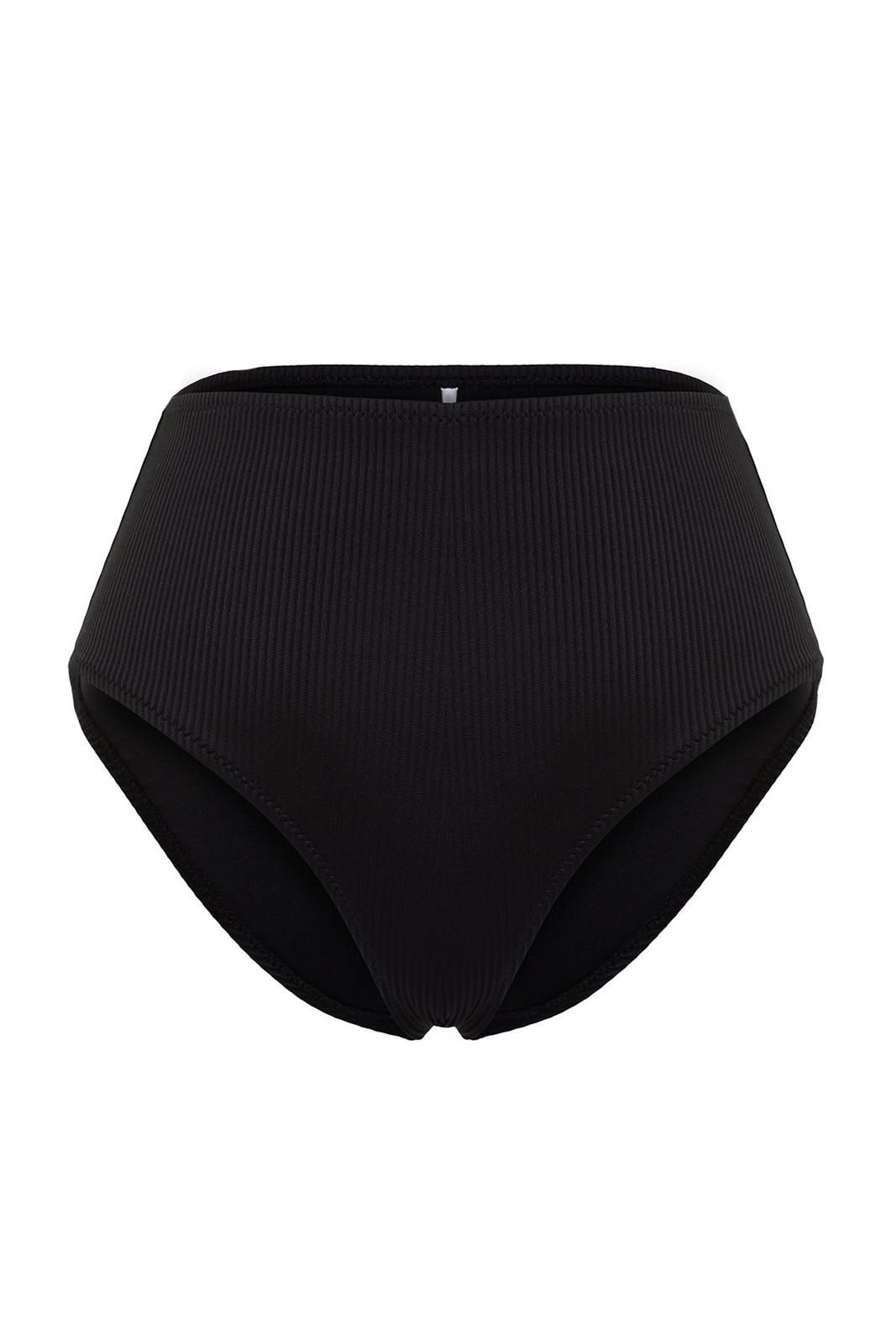 Trendyol Black Textured High Waist Hipster Bikini Bottoms