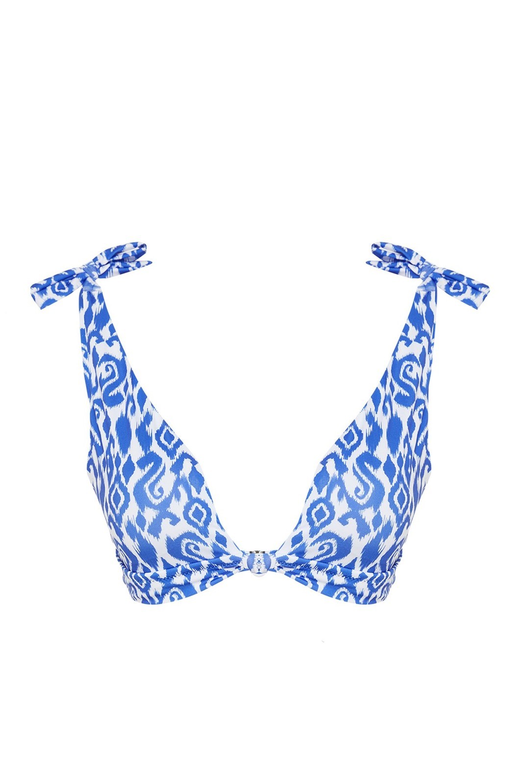 Trendyol Ethnic Patterned Bralette Knotted Bikini Top