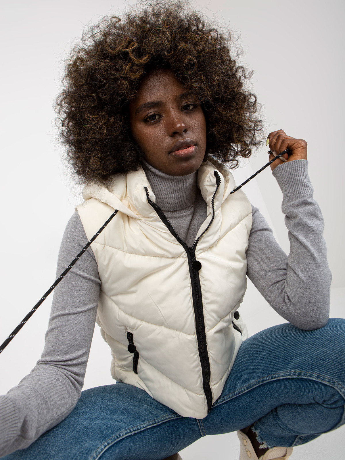 Dámska vesta NM KZ H 927/11.84 Ecru - FPrice L ecri(krémová)