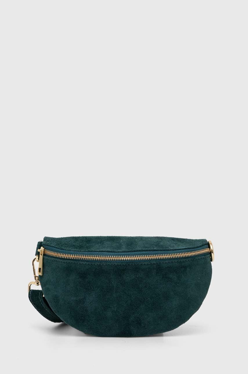 Semišová ľadvinka Answear Lab zelená farba