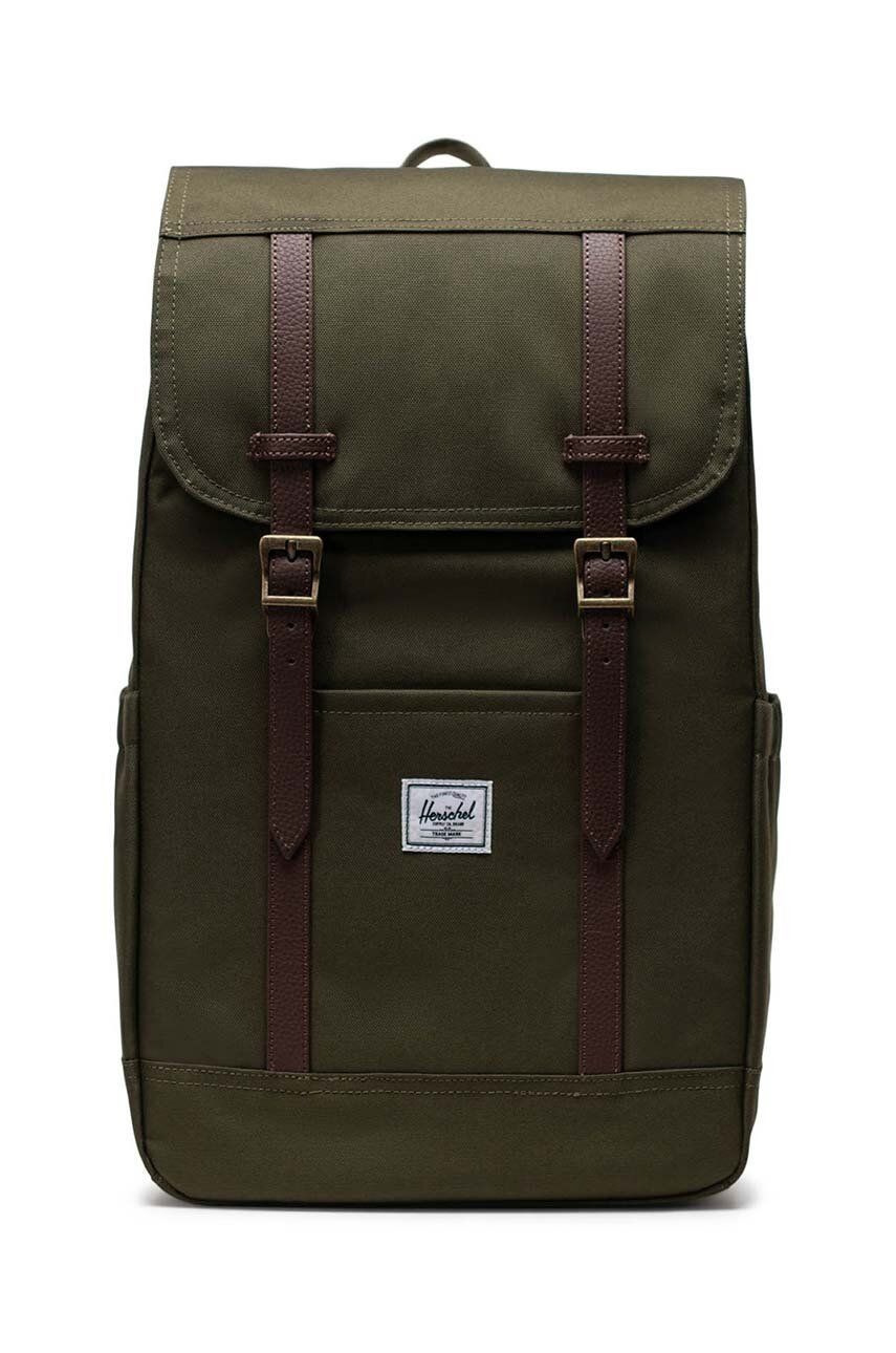 Ruksak Herschel Retreat Backpack zelená farba, veľký, jednofarebný