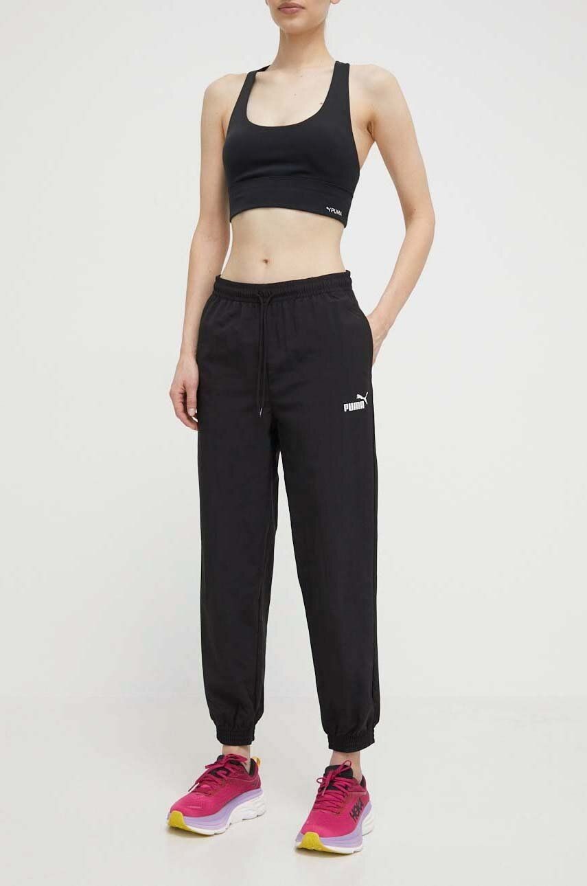 Tepláky Puma čierna farba, jednofarebné, 680406