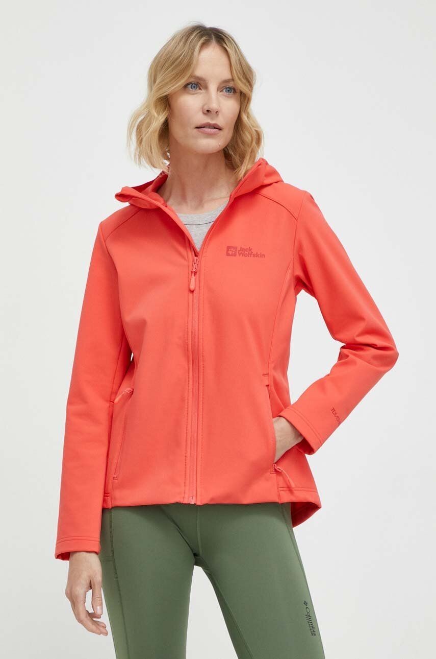 Turistická bunda Jack Wolfskin Bornberg Hoody červená farba