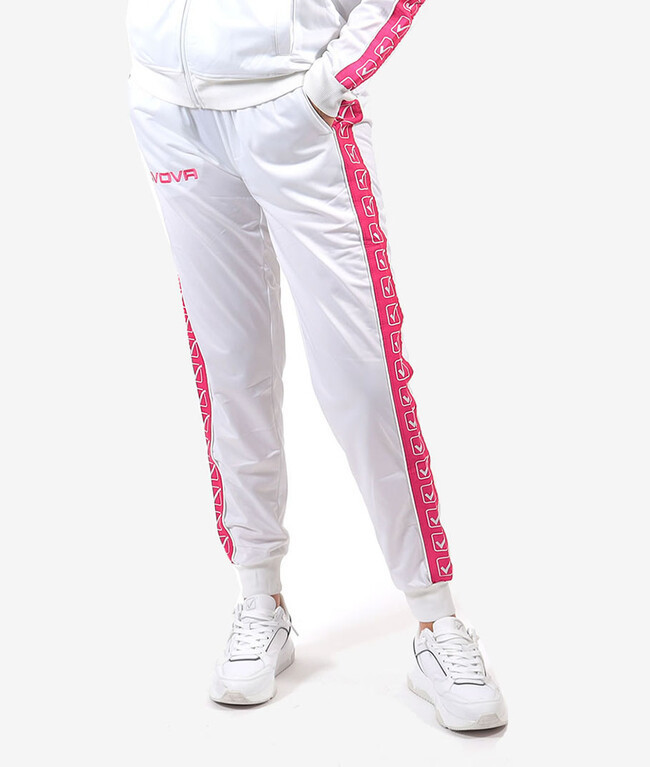 PANTALONE TRICOT BAND FUXIA/BIANCO Tg. L