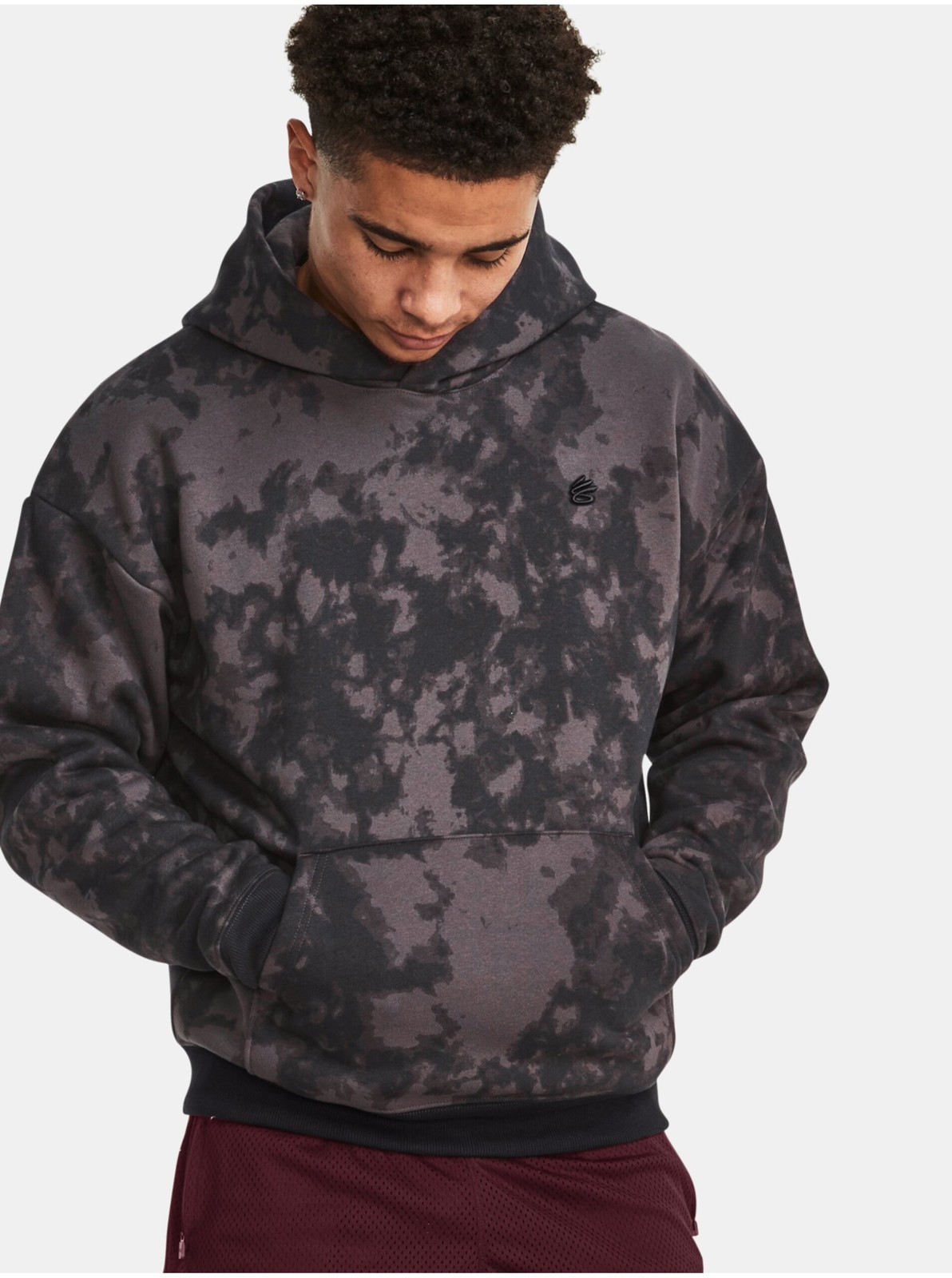 Tmavosivá mikina Under Armour Curry Acid Wash Hoodie
