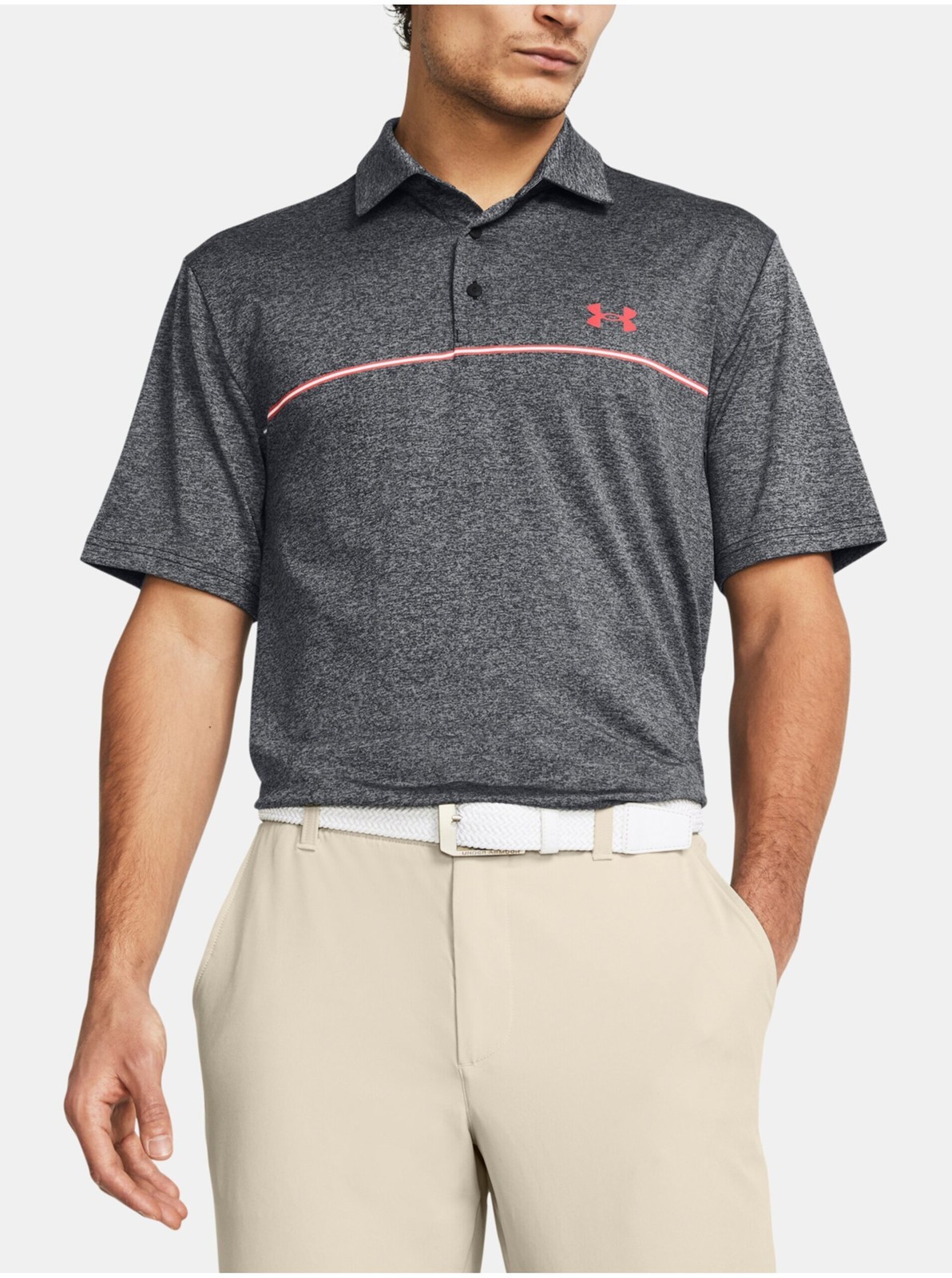 Tmavosivé športové tričko Under Armour UA Playoff 3.0 Stripe Polo