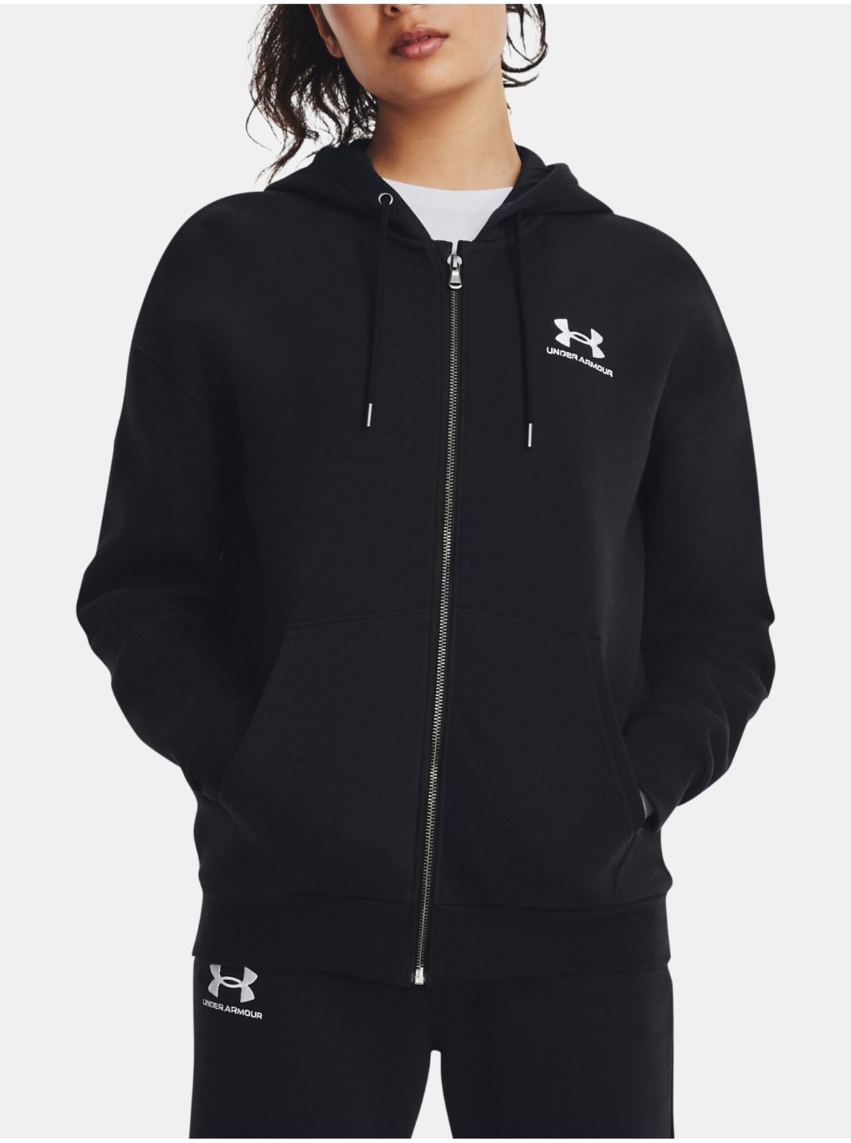 Čierna mikina Under Armour Essential Fleece FZ