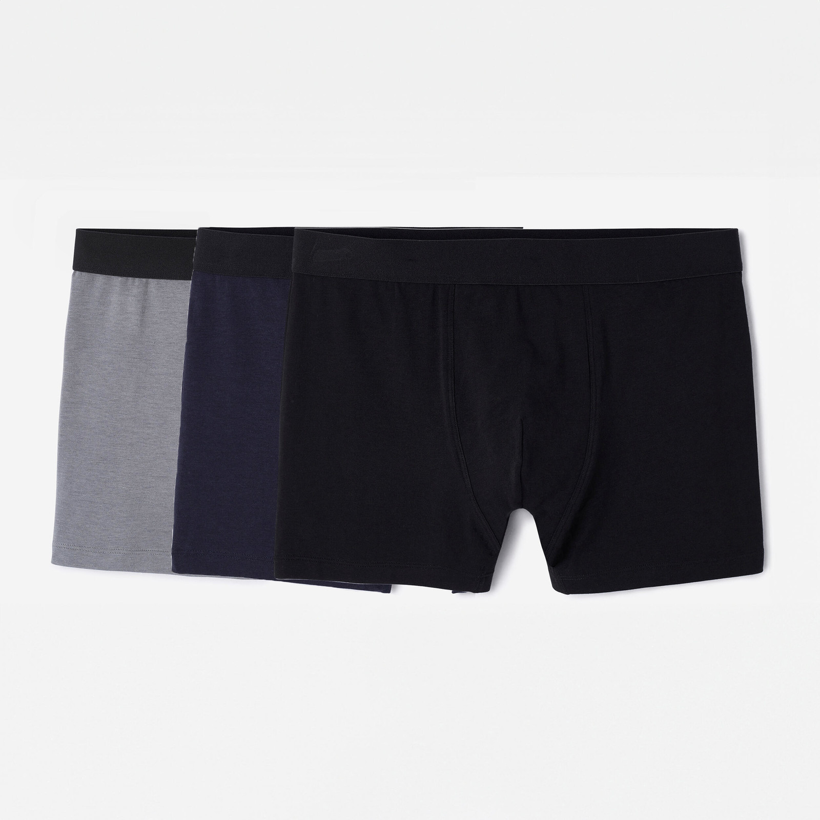 Pánske bavlnené boxerky čierno-sivo-modré 3 ks