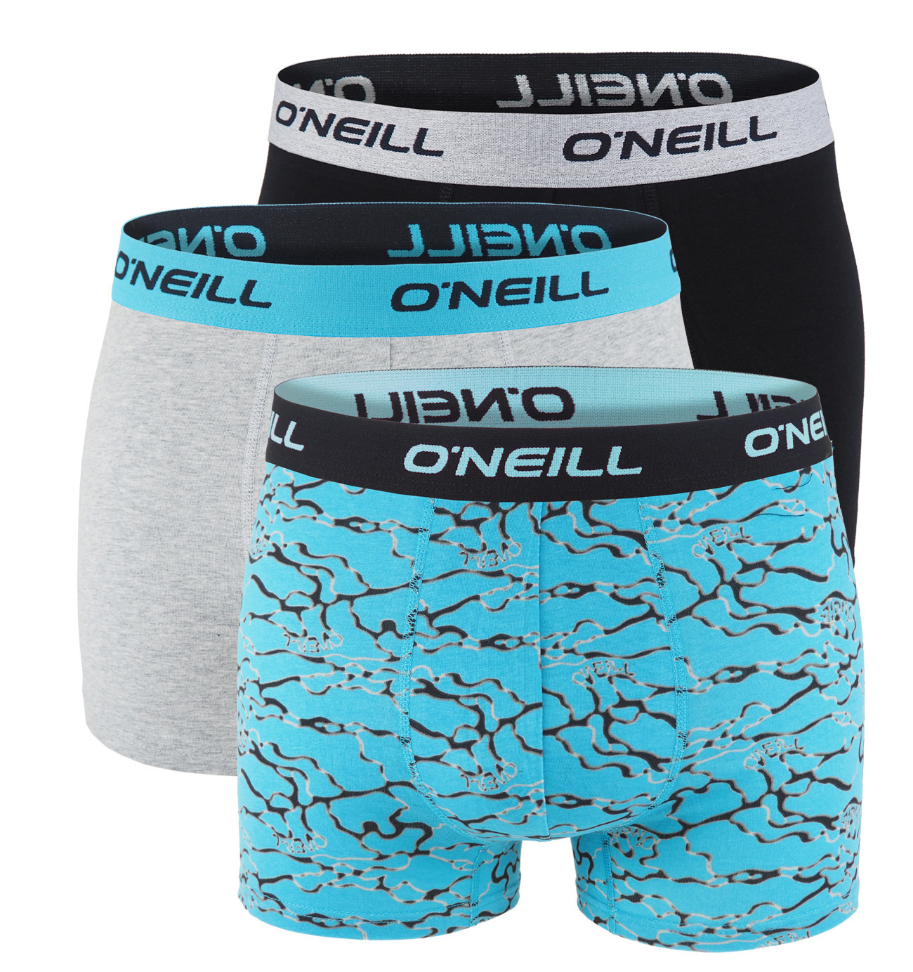 O'NEILL - boxerky 3PACK cloudy blue & black combo - limitovana edicia