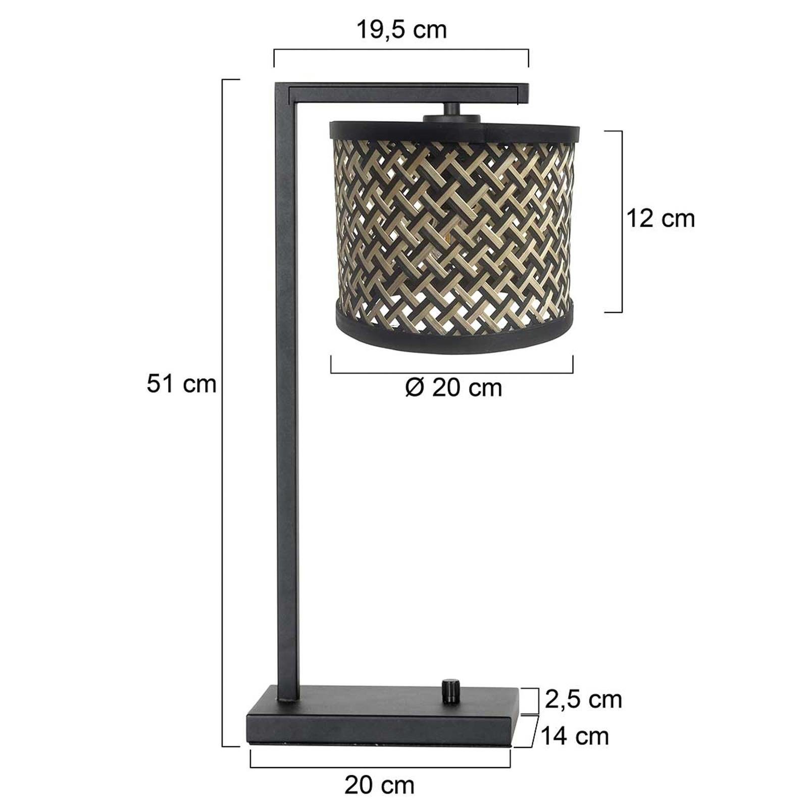 Stolná lampa Stang 3715ZW, čierna/prírodná