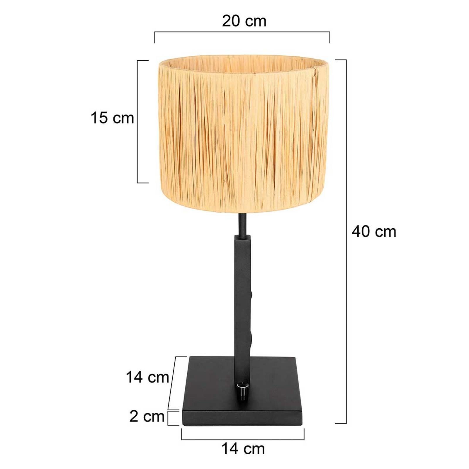 Stolná lampa Stang 3708ZW, prírodné prútie