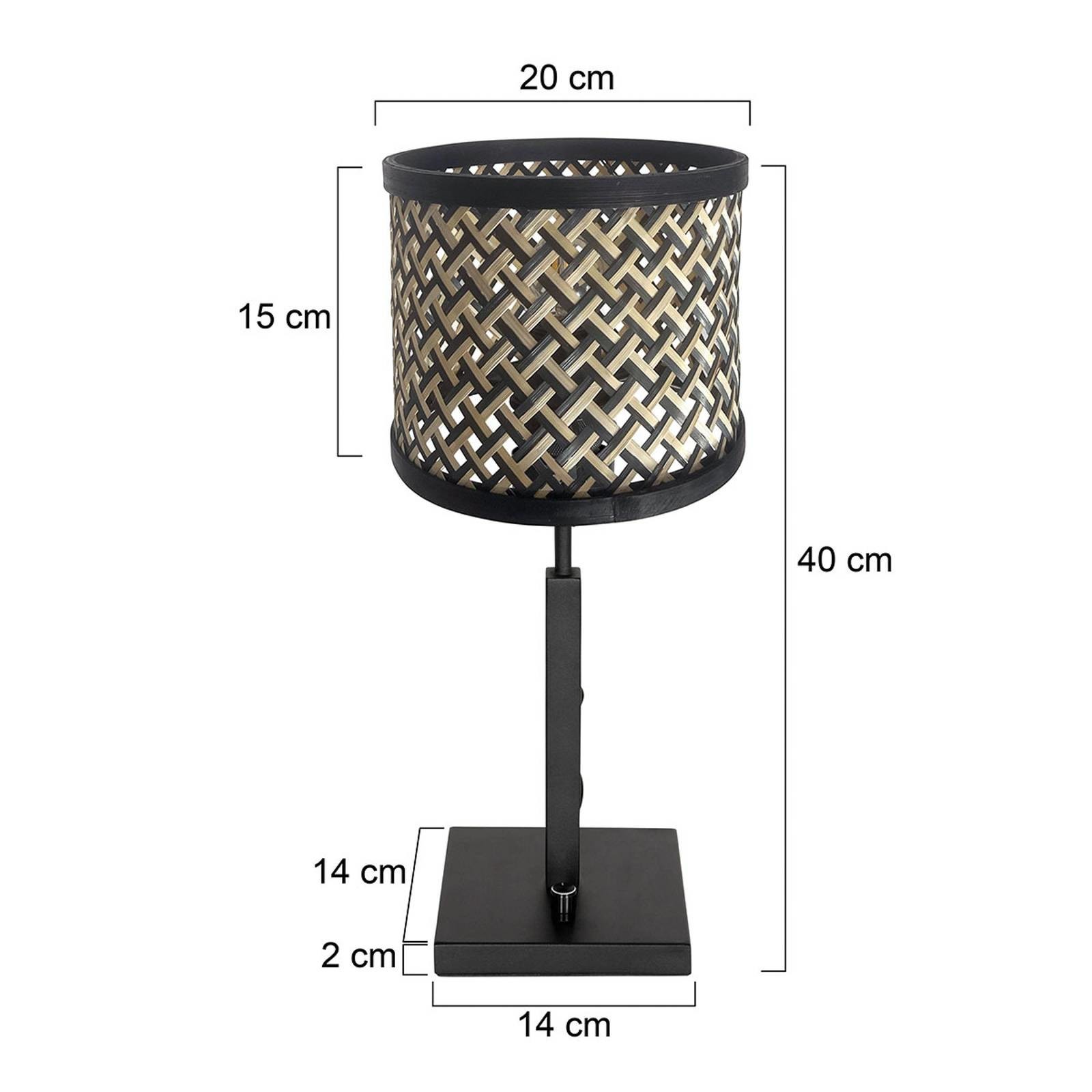 Stolná lampa Stang 3707ZW, čierna/prírodná