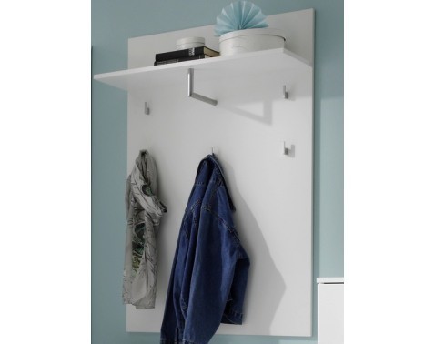 Nástenný vešiakový panel Spice, lesklý biely%