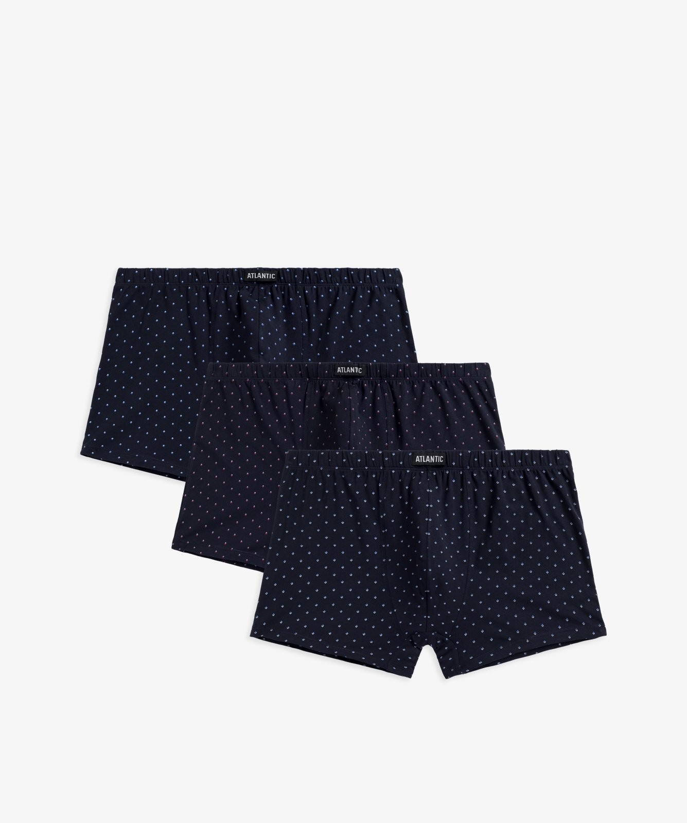 Men's boxers ATLANTIC 3Pack - navy blue with pattern