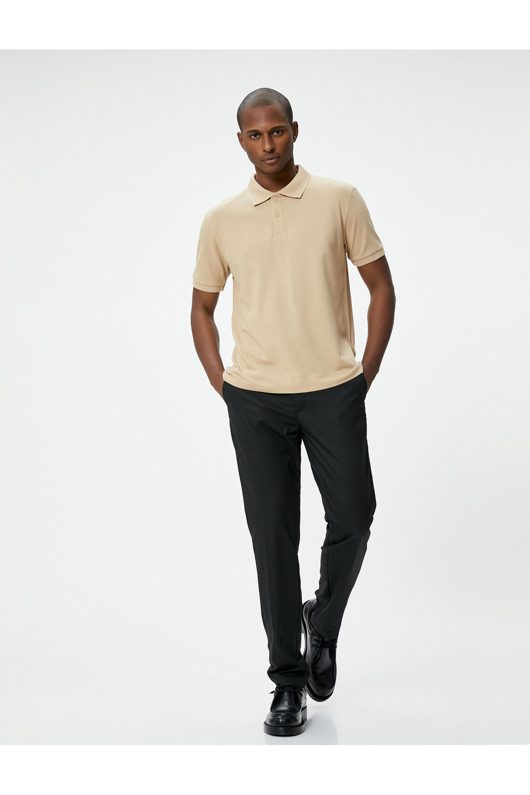 Koton Collar T-Shirt Buttoned Slim Fit Short Sleeve