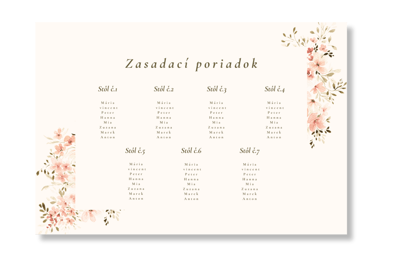 Personal Zasadací poriadok - Spring time