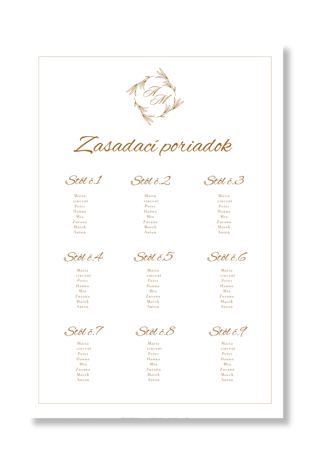 Personal Zasadací poriadok - Golden Exquisite