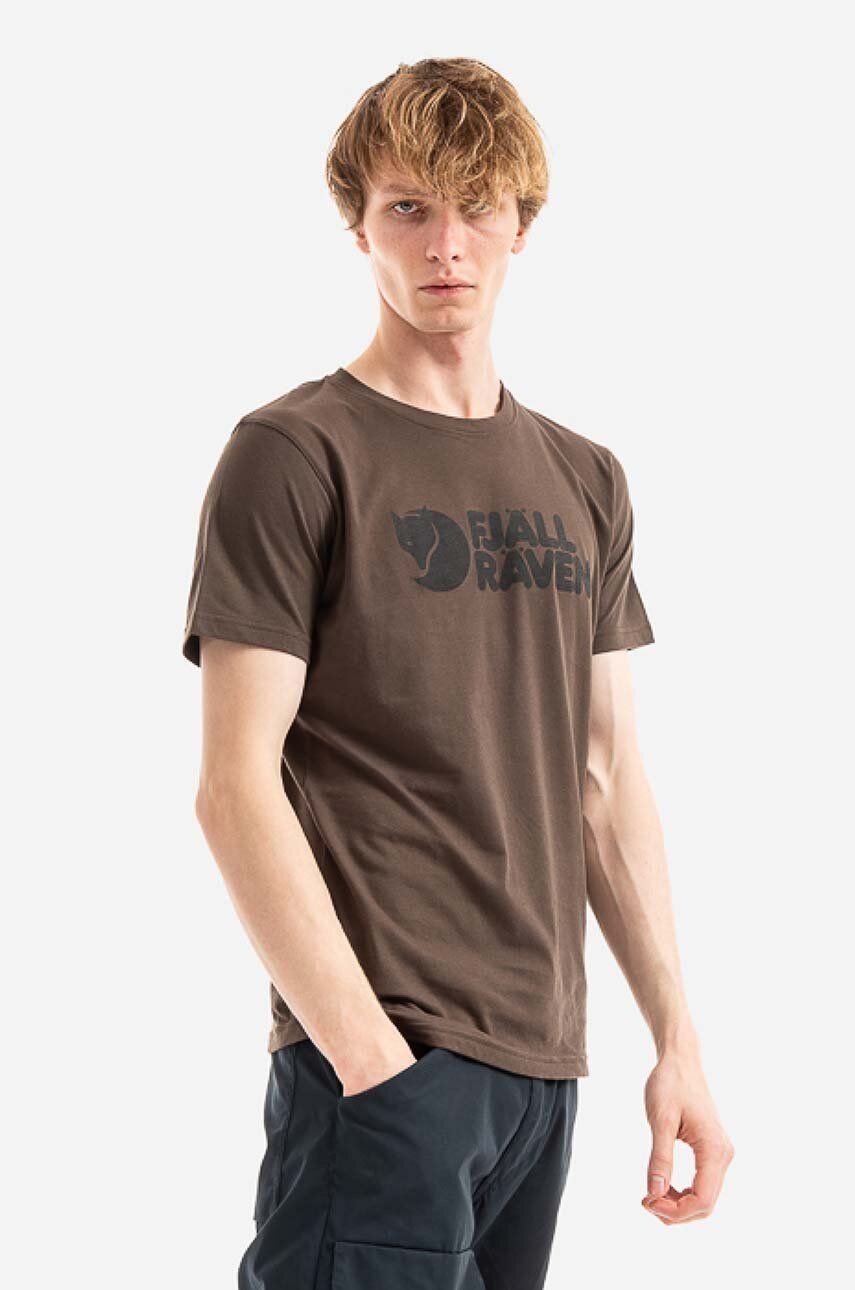 Tričko Fjallraven Logo T-shirt M F87310.633-633, zelená farba, s potlačou